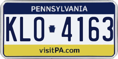PA license plate KLO4163