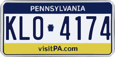 PA license plate KLO4174