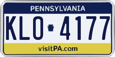 PA license plate KLO4177