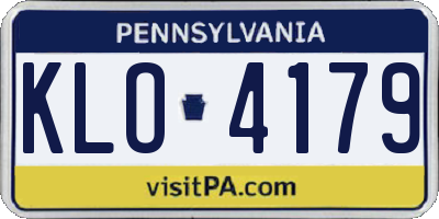 PA license plate KLO4179