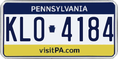 PA license plate KLO4184