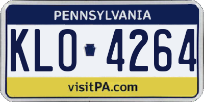 PA license plate KLO4264