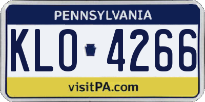 PA license plate KLO4266