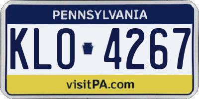 PA license plate KLO4267