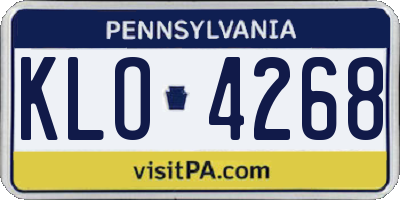 PA license plate KLO4268