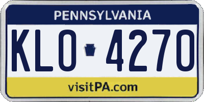 PA license plate KLO4270