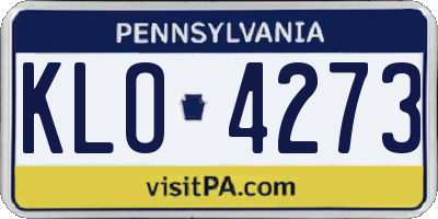 PA license plate KLO4273