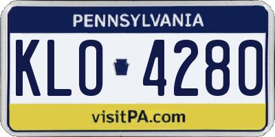 PA license plate KLO4280