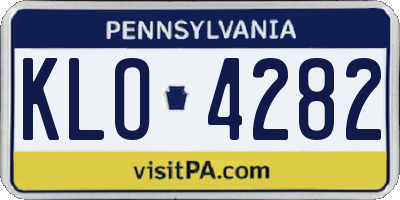 PA license plate KLO4282