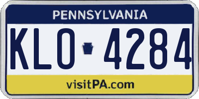 PA license plate KLO4284