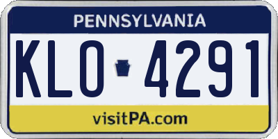 PA license plate KLO4291