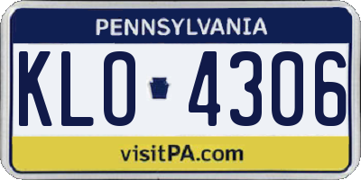 PA license plate KLO4306