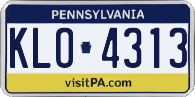 PA license plate KLO4313