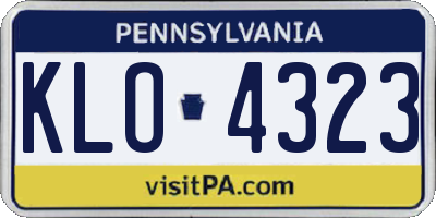PA license plate KLO4323