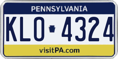 PA license plate KLO4324