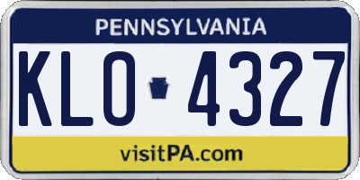 PA license plate KLO4327