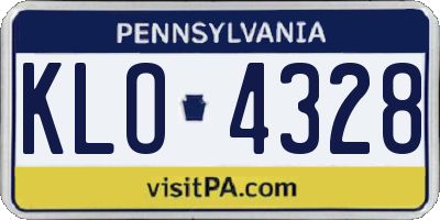 PA license plate KLO4328