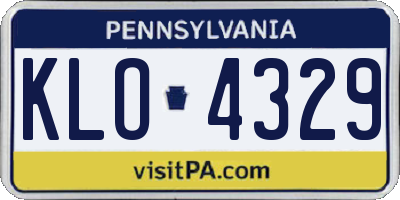 PA license plate KLO4329