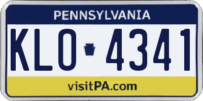 PA license plate KLO4341