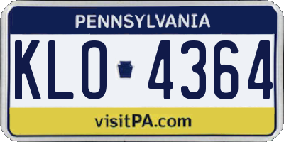 PA license plate KLO4364