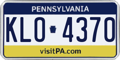 PA license plate KLO4370