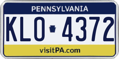 PA license plate KLO4372