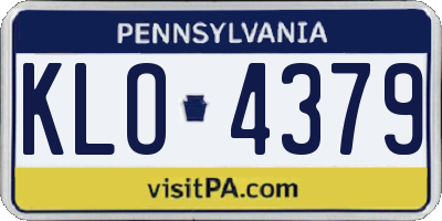 PA license plate KLO4379