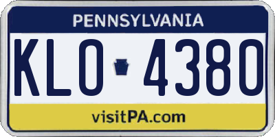 PA license plate KLO4380
