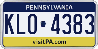 PA license plate KLO4383