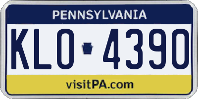 PA license plate KLO4390