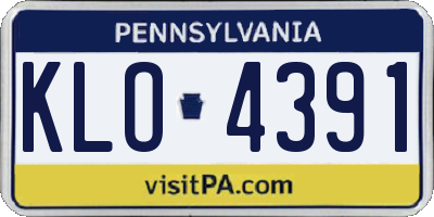 PA license plate KLO4391