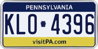 PA license plate KLO4396
