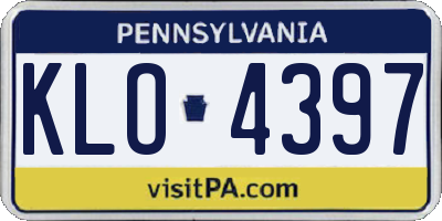 PA license plate KLO4397