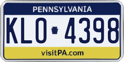 PA license plate KLO4398