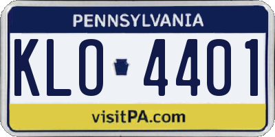 PA license plate KLO4401