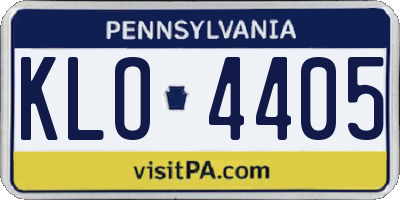 PA license plate KLO4405