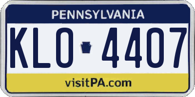 PA license plate KLO4407