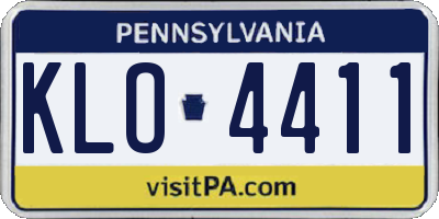 PA license plate KLO4411