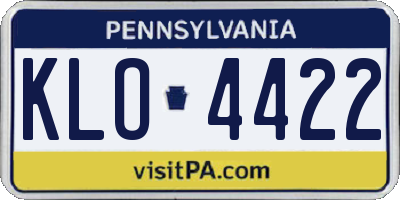 PA license plate KLO4422