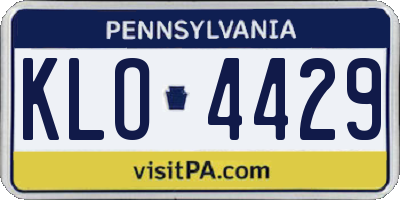 PA license plate KLO4429