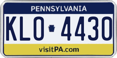 PA license plate KLO4430