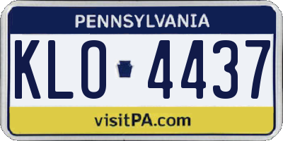 PA license plate KLO4437