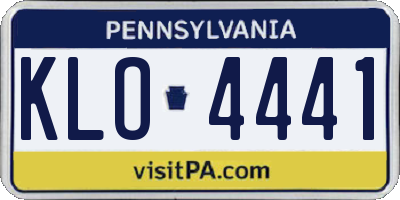 PA license plate KLO4441