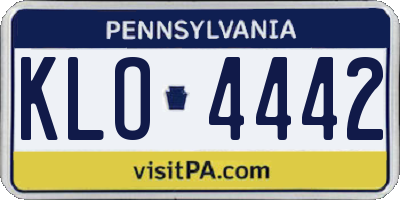 PA license plate KLO4442