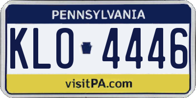 PA license plate KLO4446