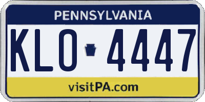 PA license plate KLO4447