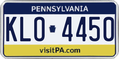 PA license plate KLO4450