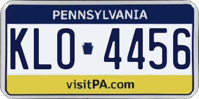 PA license plate KLO4456