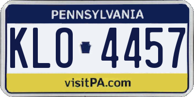 PA license plate KLO4457