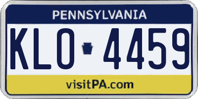 PA license plate KLO4459